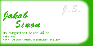jakob simon business card